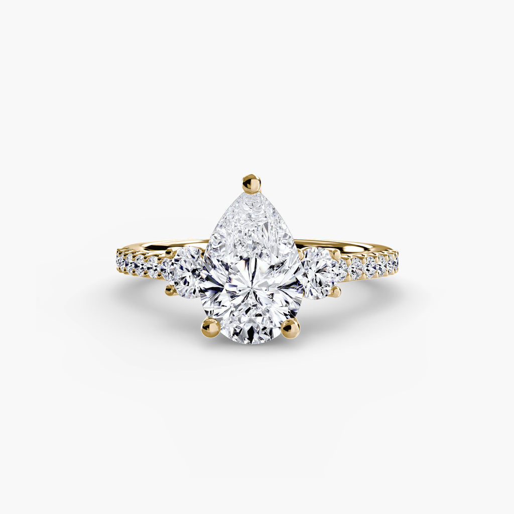 Three-Stone Ring with Pavé Band 5